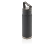 High-quality steel bottle with unique handle, 650 ml colour dark grey