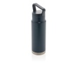 High-quality steel bottle with unique handle, 650 ml colour dark blue