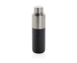 Recycled steel thermal bottle with leakproof cap, 600 ml colour black