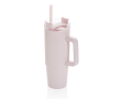 Recycled plastic thermal cup with 3-position lid, 900 ml colour pink