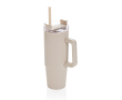 Recycled plastic thermal cup with 3-position lid, 900 ml colour beige
