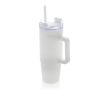 Recycled plastic thermal cup with 3-position lid, 900 ml colour white
