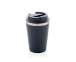 Eco-friendly double-wall thermal mug with anti-drip lid, 350 ml colour blue