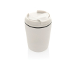 Plastic thermal coffee mug with drip-proof lid 220ml colour white
