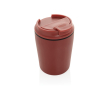 Plastic thermal coffee mug with drip-proof lid 220ml colour red