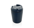 Plastic thermal coffee mug with drip-proof lid 220ml colour navy-blue
