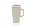 Premium ceramic mug, ergonomic handle, anti-drip lid, 490ml colour grey