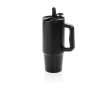 Recycled stainless steel tumbler, flip spout, screw lid, 900ml colour black