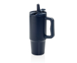 Recycled stainless steel tumbler, flip spout, screw lid, 900ml colour navy-blue