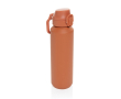 Recycled stainless steel sports bottle, lockable leak-proof lid, 600ml colour orange