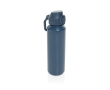 Recycled stainless steel sports bottle, lockable leak-proof lid, 600ml colour navy-blue