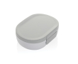 Travel lunchbox in recycled plastic with anti-drip lid, 700 ml colour white