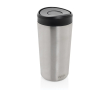 Eco thermal takeaway mug, click lid, 400ml, Avira Alix colour silver