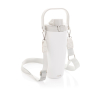 Recycled stainless steel thermal bottle with cord 600 ml colour white