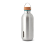 Stainless steel water bottle with anti-drip lid, 600 ml, Black+Blum colour turquoise