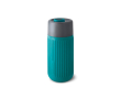 Thermal glass travel cup with silicone sleeve Black & Blum 340 ml colour turquoise