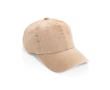 6-panel washed-effect cap in recycled cotton 270 g/m² colour beige