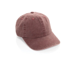 6-panel washed-effect cap in recycled cotton 270 g/m² colour dark brown