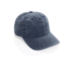 6-panel washed-effect cap in recycled cotton 270 g/m² colour navy-blue