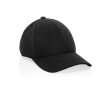 Recycled cotton cap, 6-panel, mottled fabric, 200 g/m² colour black