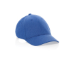 Recycled cotton cap, 6-panel, mottled fabric, 200 g/m² colour blue