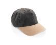 Two-tone 6-panel cotton cap with adjustable fastening 270 g/m² colour black