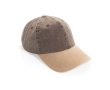 Two-tone 6-panel cotton cap with adjustable fastening 270 g/m² colour brown