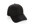 RPET sports cap with 6 panels and buckle closure colour black