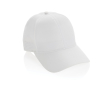 RPET sports cap with 6 panels and buckle closure colour white