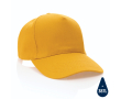 Branded recycled cotton cap, 280 g/m2 (XI) colour dark yellow