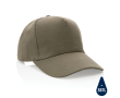 Branded recycled cotton cap, 280 g/m2 (XI) colour military green