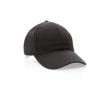 6-panel recycled cotton cap with velcro closure, 190 g/m² colour black