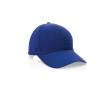 6-panel recycled cotton cap with velcro closure, 190 g/m² colour blue