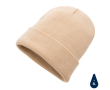 Sustainable promotional beanies from recycled material colour beige
