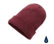 Sustainable promotional beanies from recycled material colour red