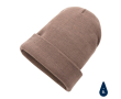 Sustainable promotional beanies from recycled material colour brown