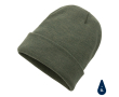 Sustainable promotional beanies from recycled material colour dark green