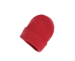 Sustainable promotional beanies from recycled material colour desatured red