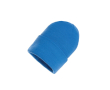 Sustainable promotional beanies from recycled material colour cyan blue