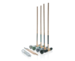 Promotional wooden croquet set in cotton bag colour brown