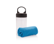 Cooling microfibre towel with sun protection colour blue