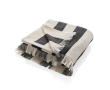 Large striped beach towel with logo, 180 × 100 cm colour dark grey
