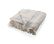 Large striped beach towel with logo, 180 × 100 cm colour light grey