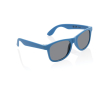 Promotional sunglasses in recycled plastic, UV400 colour blue