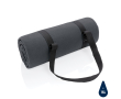 Water-repellent foldable RPET picnic blanket with logo colour dark grey