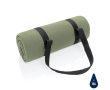 Water-repellent foldable RPET picnic blanket with logo colour dark green