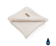 Eco woven blanket with fringe edges and custom design colour white