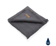 Eco woven blanket with fringe edges and custom design colour dark grey