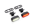 Set of two recycled plastic bike lights with 5 light modes colour black