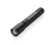 Recycled aluminium torch with 5 light modes, 100 m range colour black